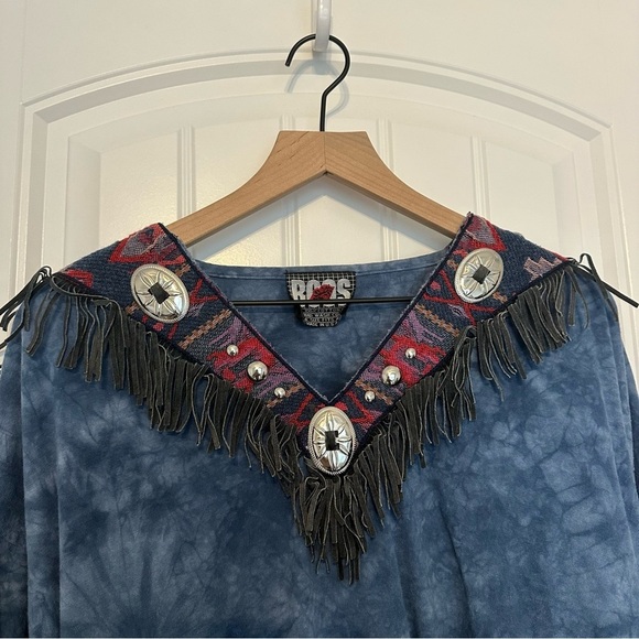 Vintage Western Long Sleeve Shirt Fringe Oversized Rodeo Cowboy Size Extra Large - Picture 5 of 9